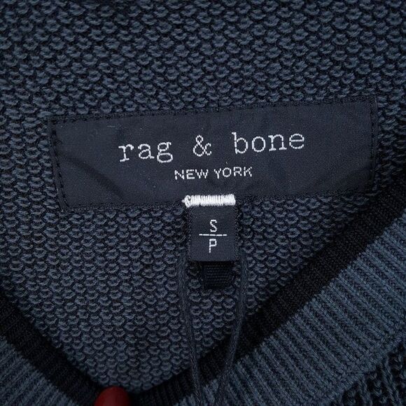RAG & BONE Sweater Mens Small Gray Pullover HARVEY CREW Loose Knit $275 - Picture 3 of 6